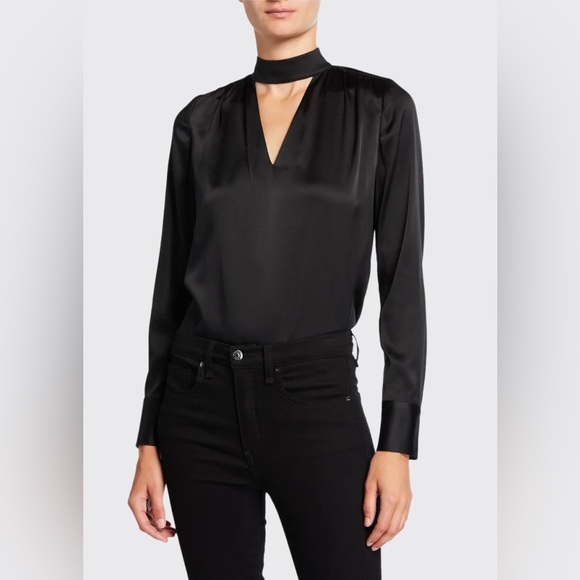 Veronica Beard Wade Tie Neck Silk Top - Picture 5 of 7